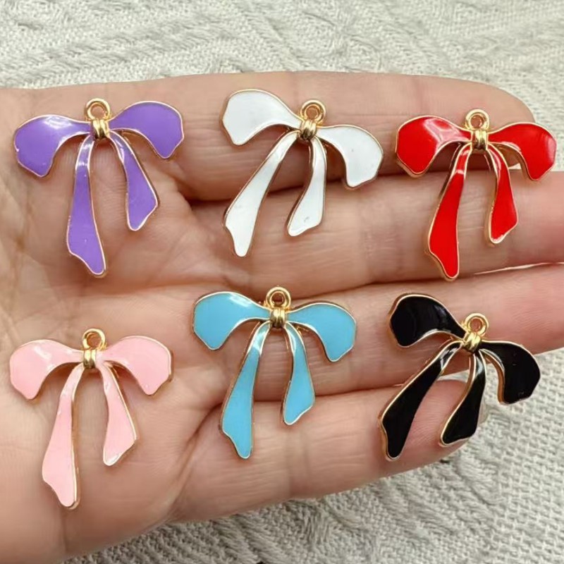 Bow Tie Pre Tied - 10pcs Liontin Enamel Logam Bentuk Dasi