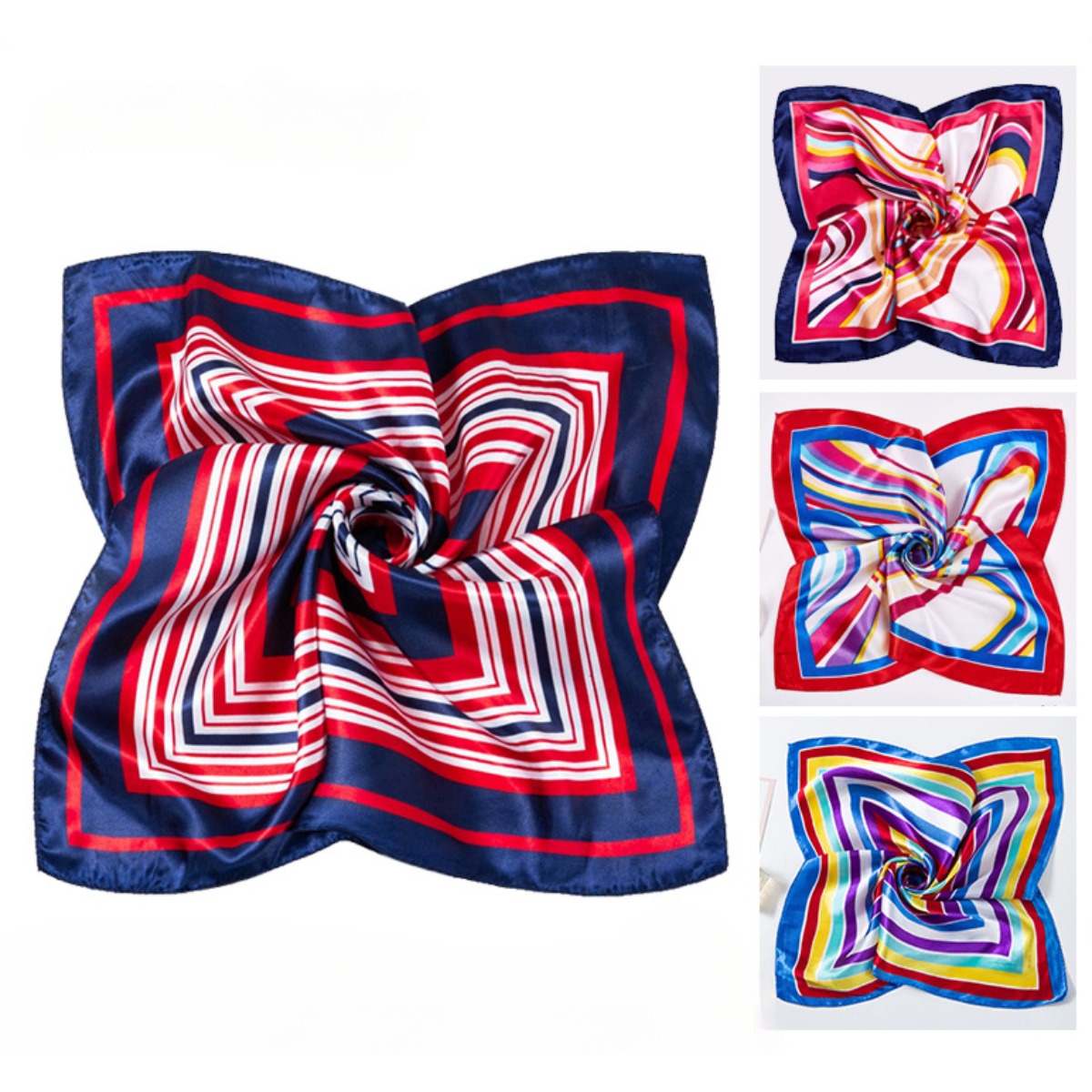 Ascot Neck Scarf - 50*50cm syal syal sutra persegi mode