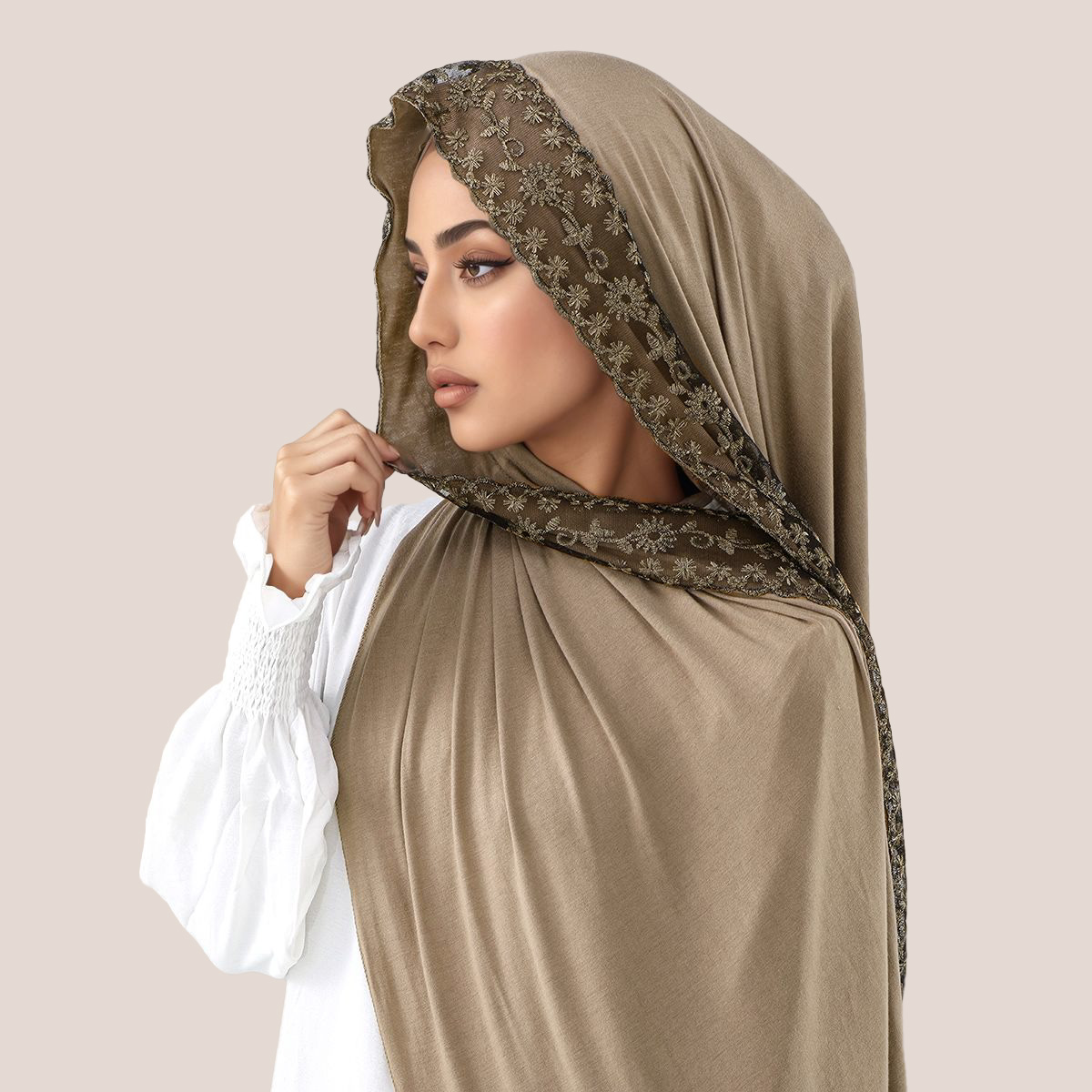 Hijab Muslim Jersey Katun Bord - Head Wrap Turban ulasan dan harga