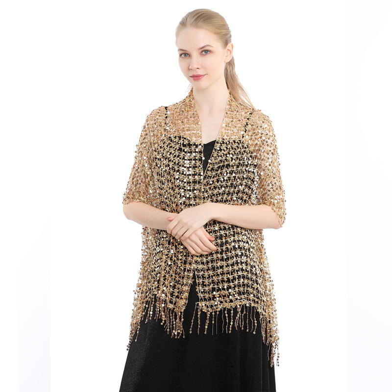 Selendang Rumbai Payet Eropa d - Stole Wedding Shawl ulasan dan harga
