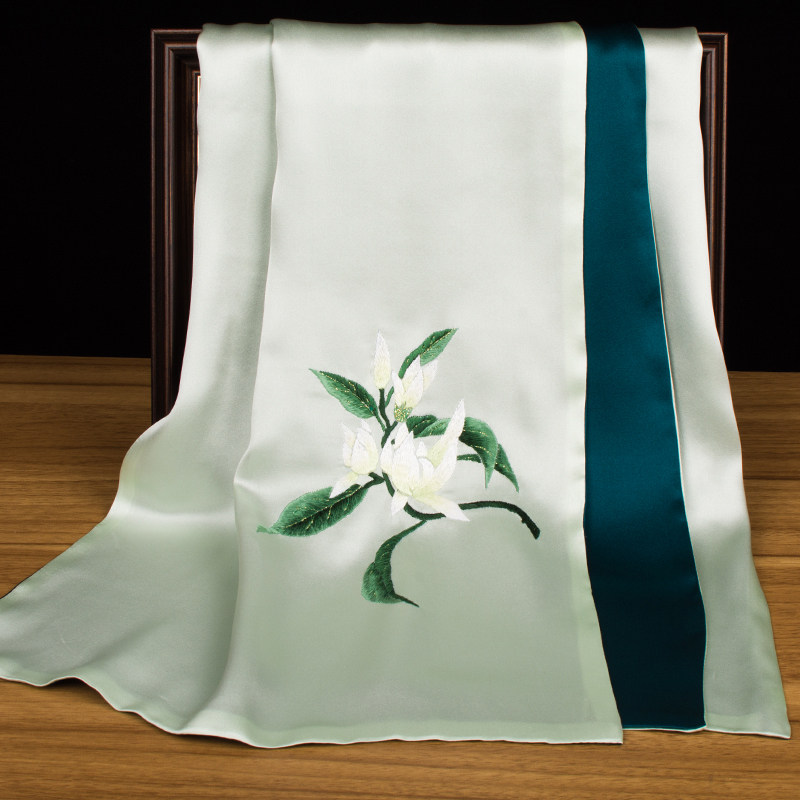 Selendang Bordir Sutra Murni S - Silk Neck Scarf ulasan dan harga