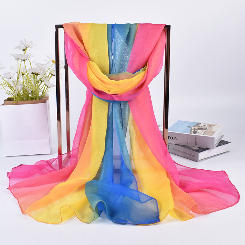 Syal sutra gradien tiga warna  - Silk Neck Scarf ulasan dan harga