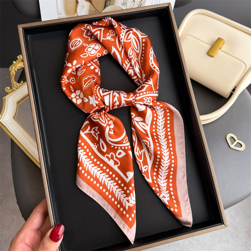 1Pc syal sutra motif kacang me - Scarf Silk Square ulasan dan harga