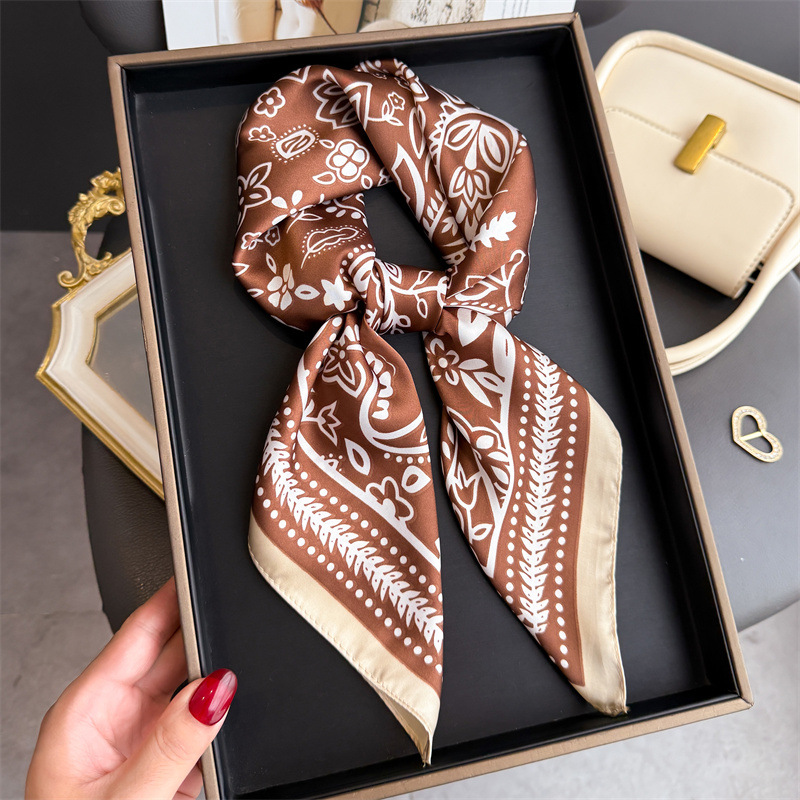 1Pc syal sutra motif kacang me - Scarf Silk Square ulasan dan harga