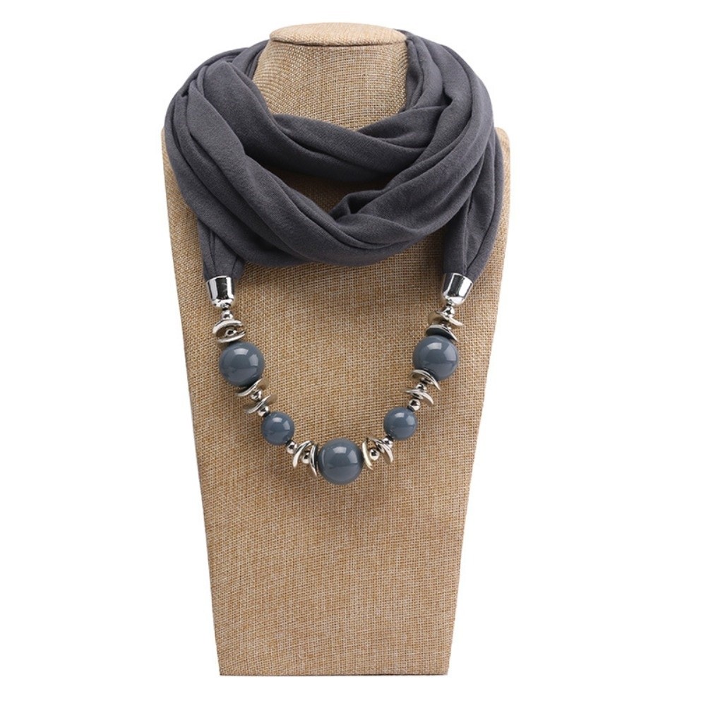Kalung Syal Chiffon Berhias Ma - Infinity Scarf Knit ulasan dan harga