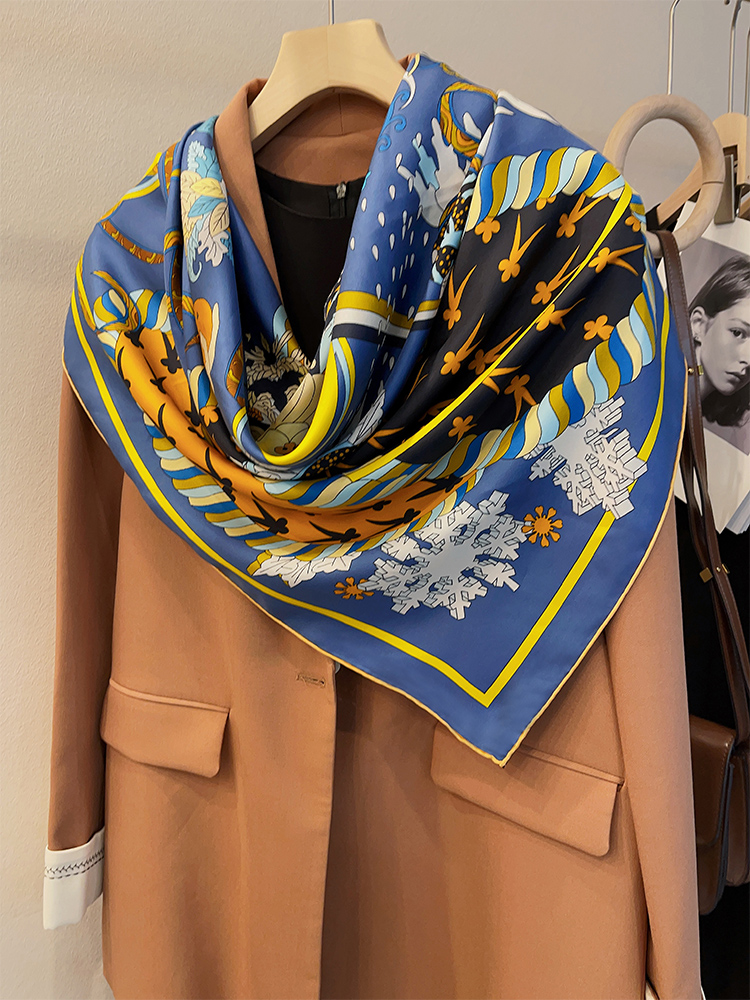Syal besar sutra murbei 135CM  - Scarf Silk Square ulasan dan harga